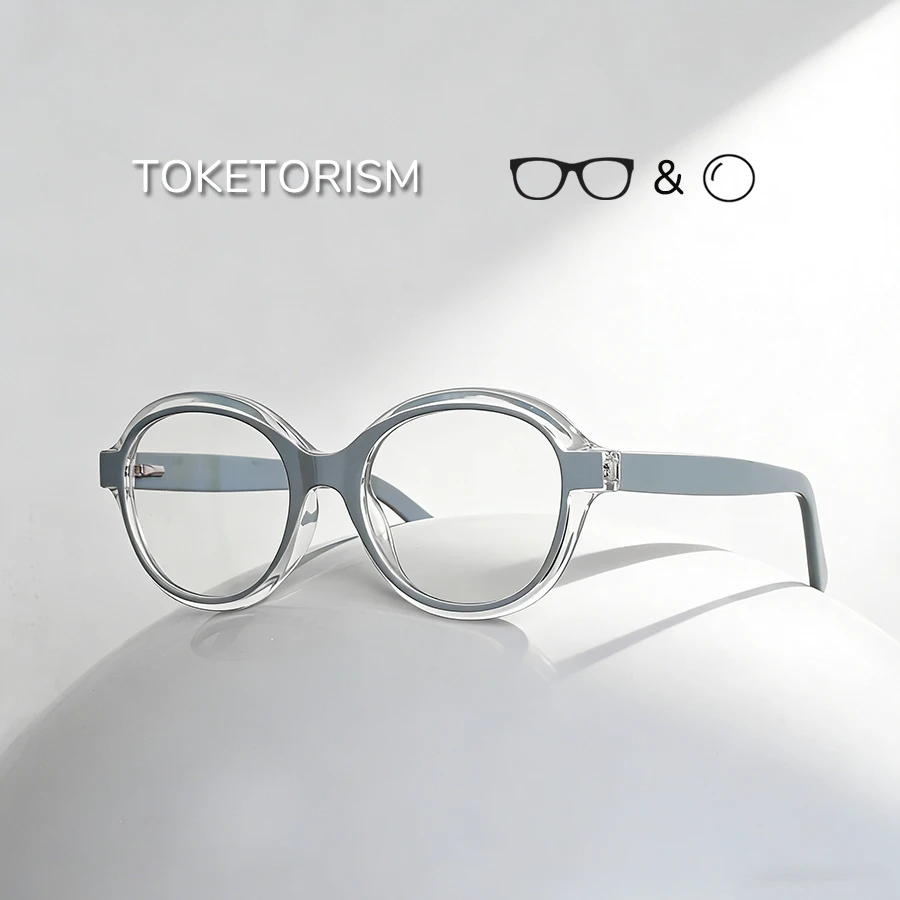 

Toketorism Fashion Round Eyeglasses For Men Reading Glasses For Women Myopia Computer Eyewear