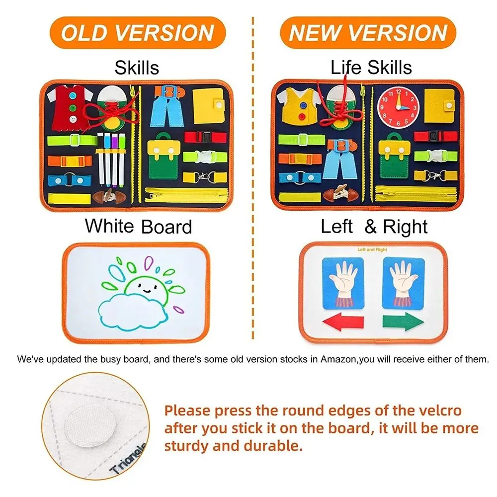 

Creative Cute Felt Busy Board Life Skills DIY Toddlers Montessori Toys Portable Educational Sensory Education Book Children Gift