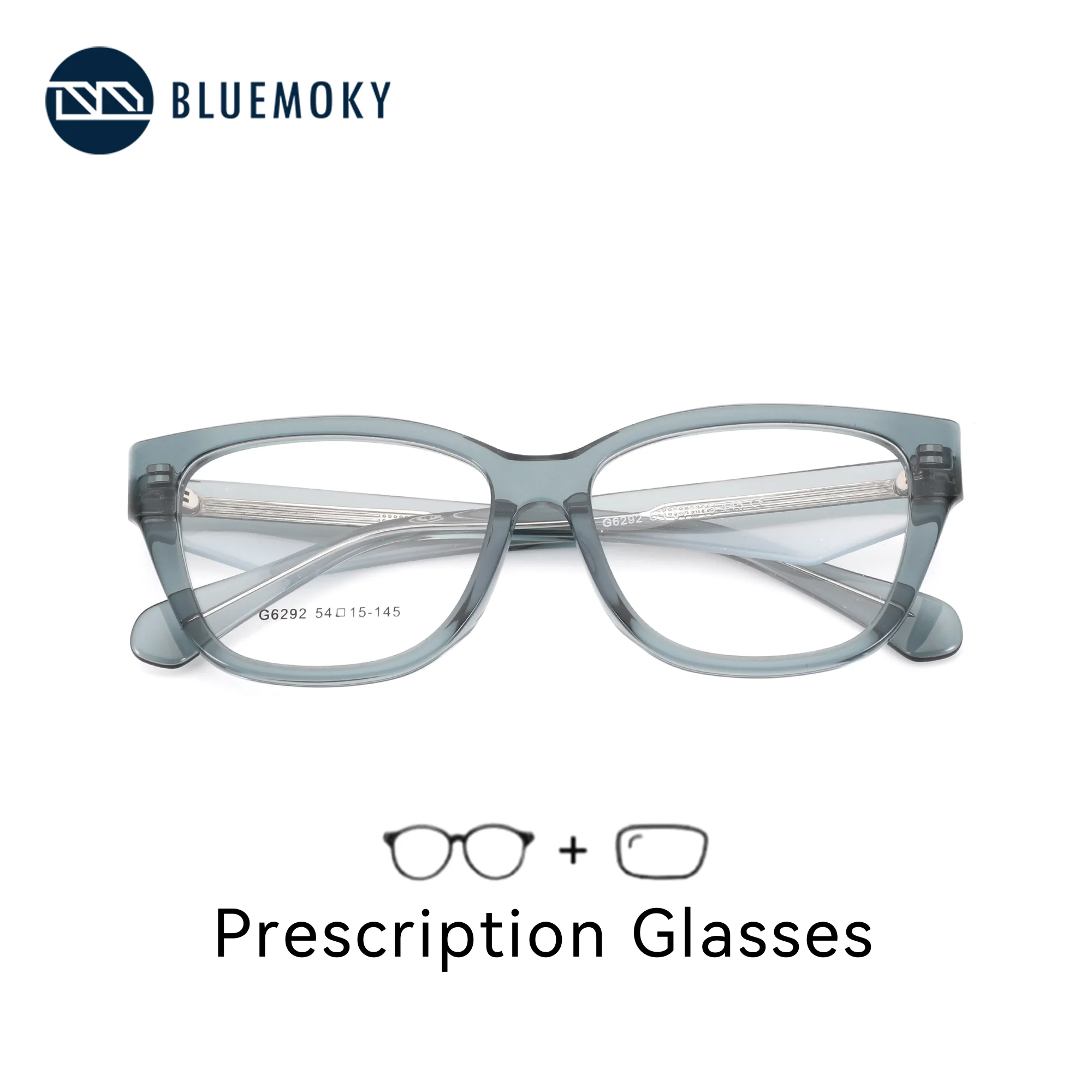

BLUEMOKY M Size Acetate Square Prescription Glasses For Woman Anti Blue Light Photochromic Optical Lenses Myopia Eyewear