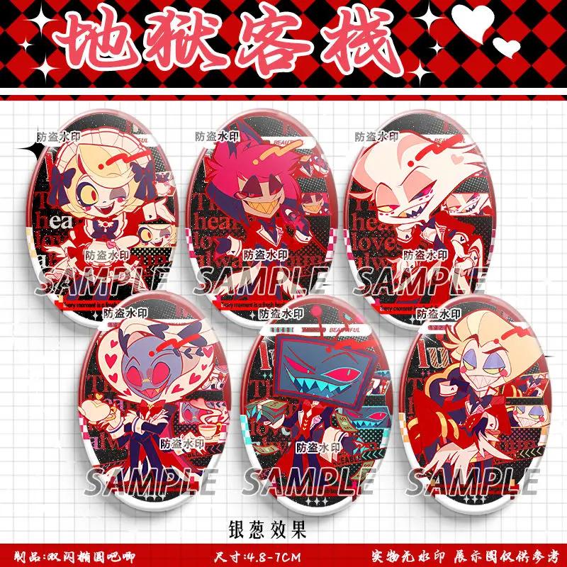 Alastor Lucifer Anime Badges Pins ‌Vox Adam The Exorcist Women Brooch Cartoon Fashion Kawaii Brooches for Bag Accessorie Gifts