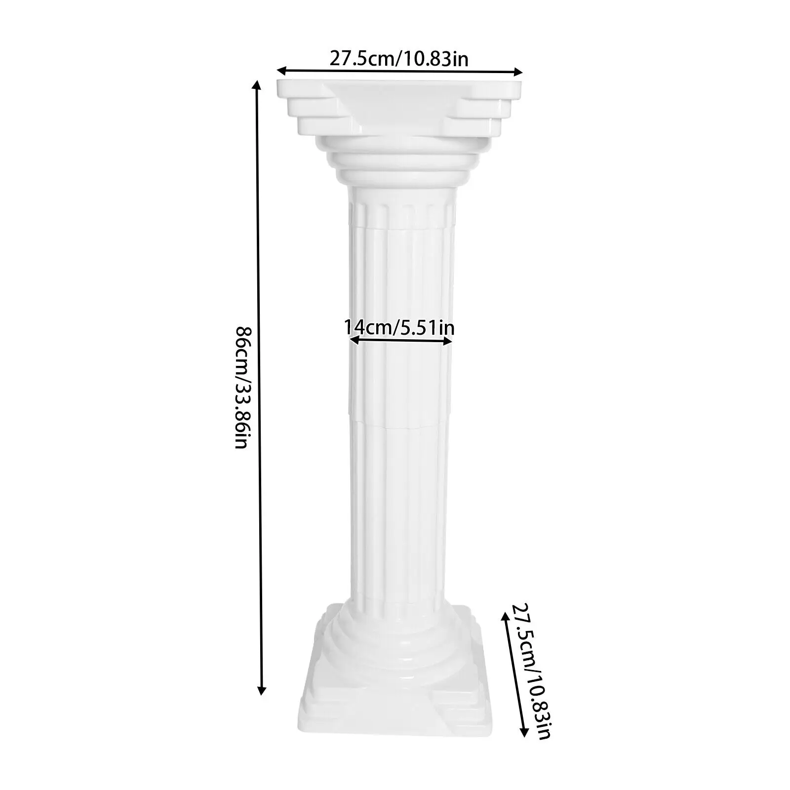 4 Stylolitic Plastic White Flower Stand Portable Wedding Decor Roman Column Roman Pillars For Garden Terrace Lawn Courtyard