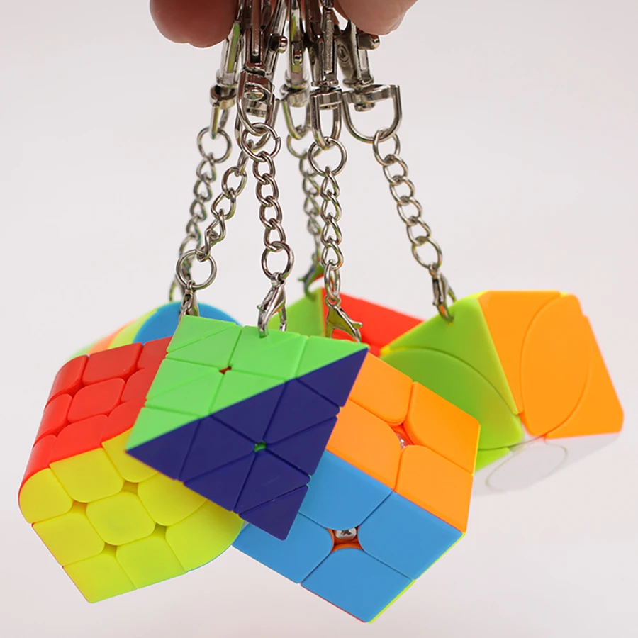 المكعب السحري 2x2 3x3 4x4 5x5 الهرم سلسلة مفاتيح صغيرة تخفيف التوتر لغز المهنية السلس سرعة لعبة لعبة أطفال هدية