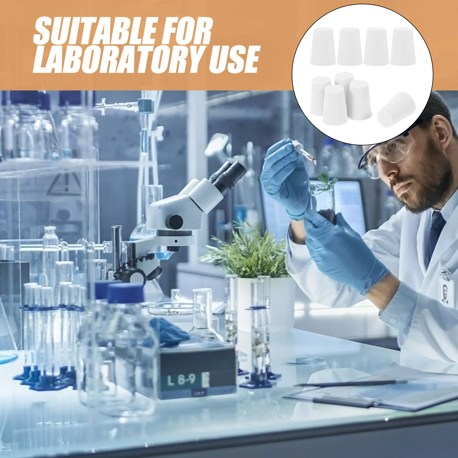 

26pcs Rubber Stopper Plug Test Tube Flask Stoppers Solid Sealing Plugs Chemical Medicine Scientific Research Use
