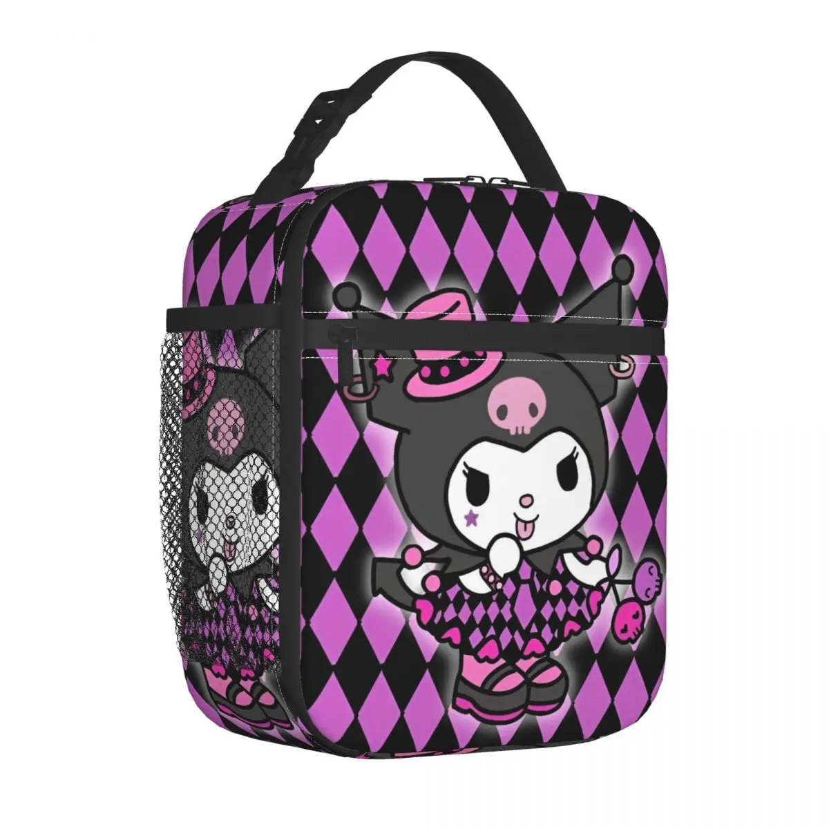 

MINISO Kuromi Kawaii Lunch Bag Work Lunch Box For Child Casual Print Tote Food Bags Oxford Cooler Bag