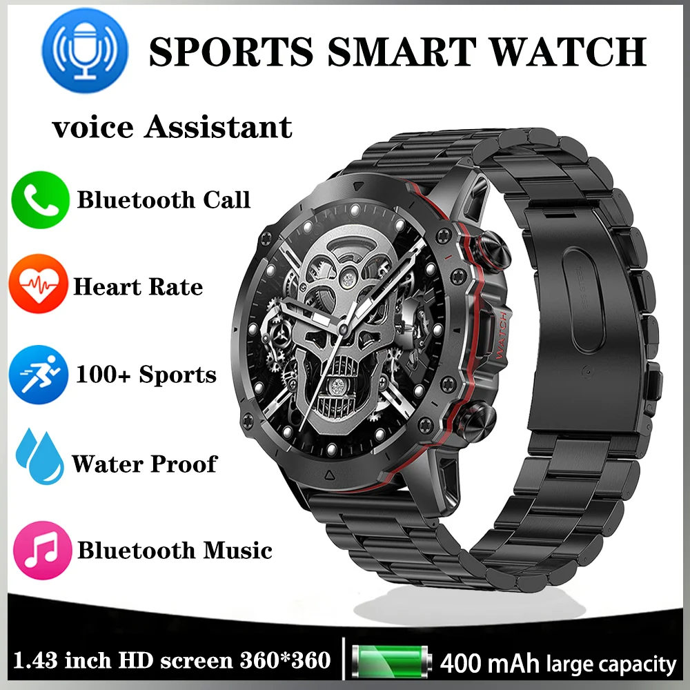 Xiaomi Mijia Smartwatch Man Voice Assistant Heart Rate Monitoring Men's Watches Bluetooth Call Waterproof Sport Fitness Bracelet