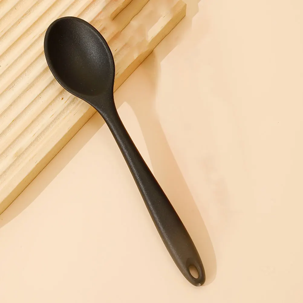 

2pcs Silicone Cooking Spoon Nonstick Ergonomic Kitchen Tool for Mixing Soup Porridge Easy Clean Storage Dining Utensils