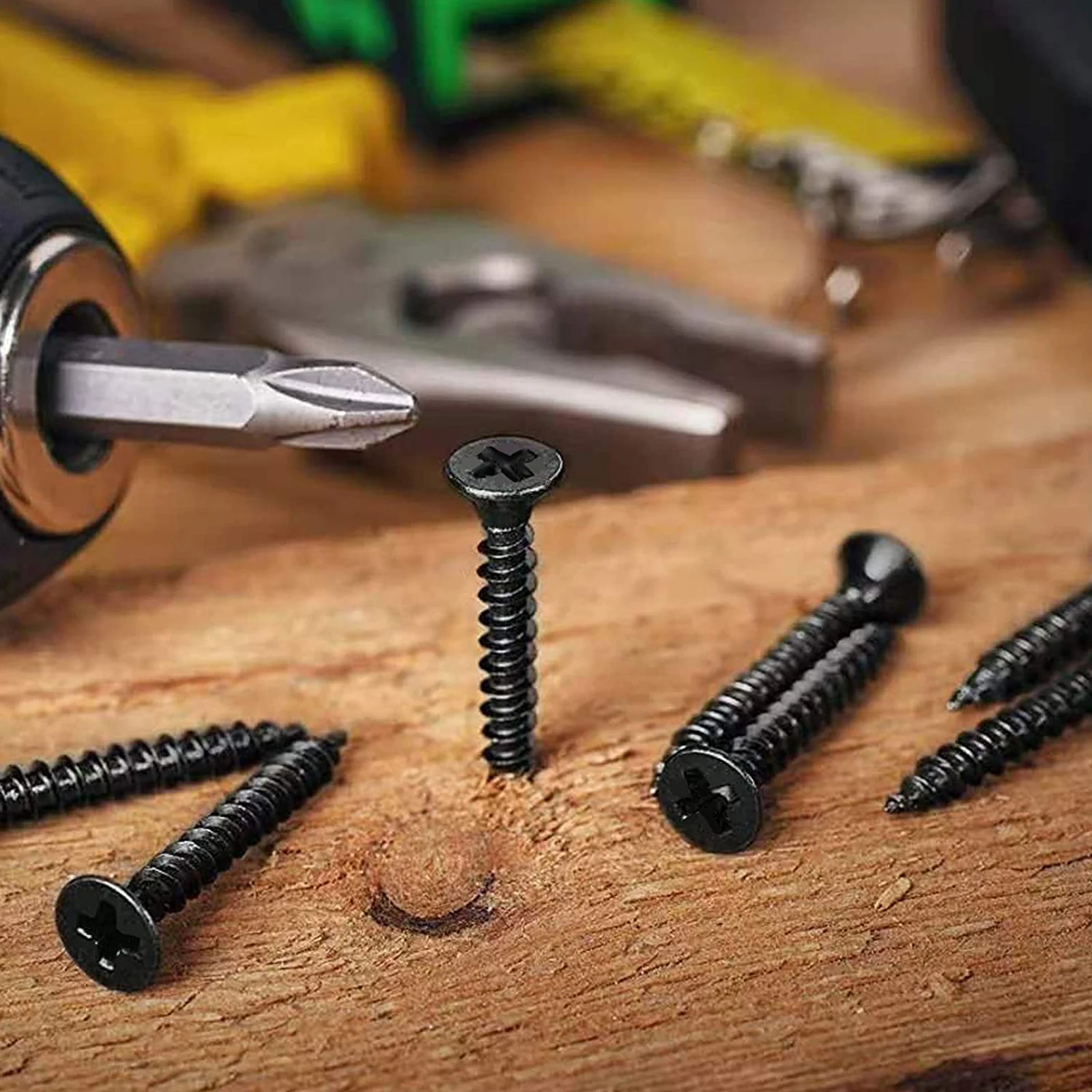 

220Pcs Easy To Find Self Tapping Screw Phillips Drive Coarse Thread Countersunk Drywall Plasterboard Fasteners