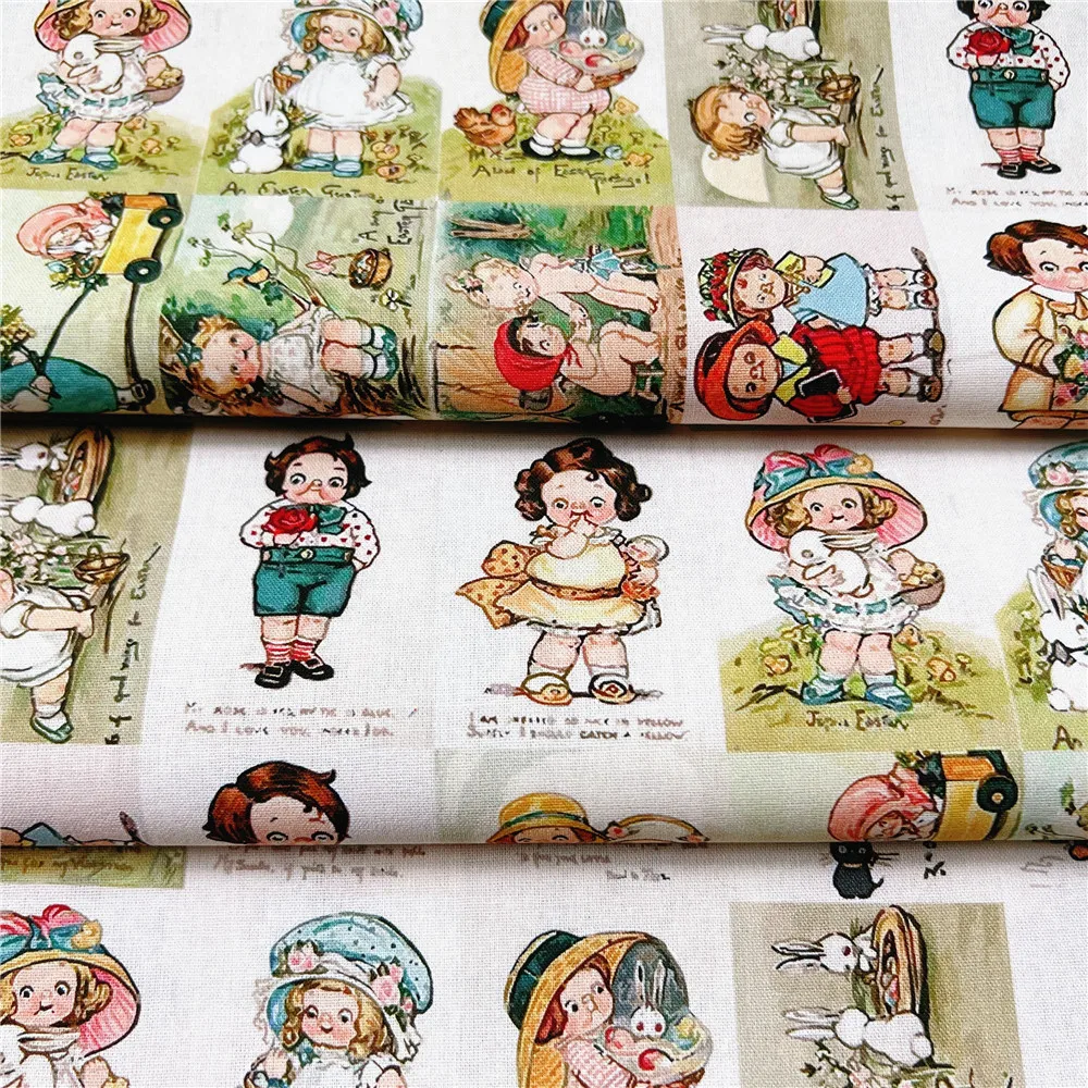 Retro Tomato soup doll vintage 100% cotton fabric ,Patchwork Cloth,DIY Sewing Quilting Material For Baby skirt clothes