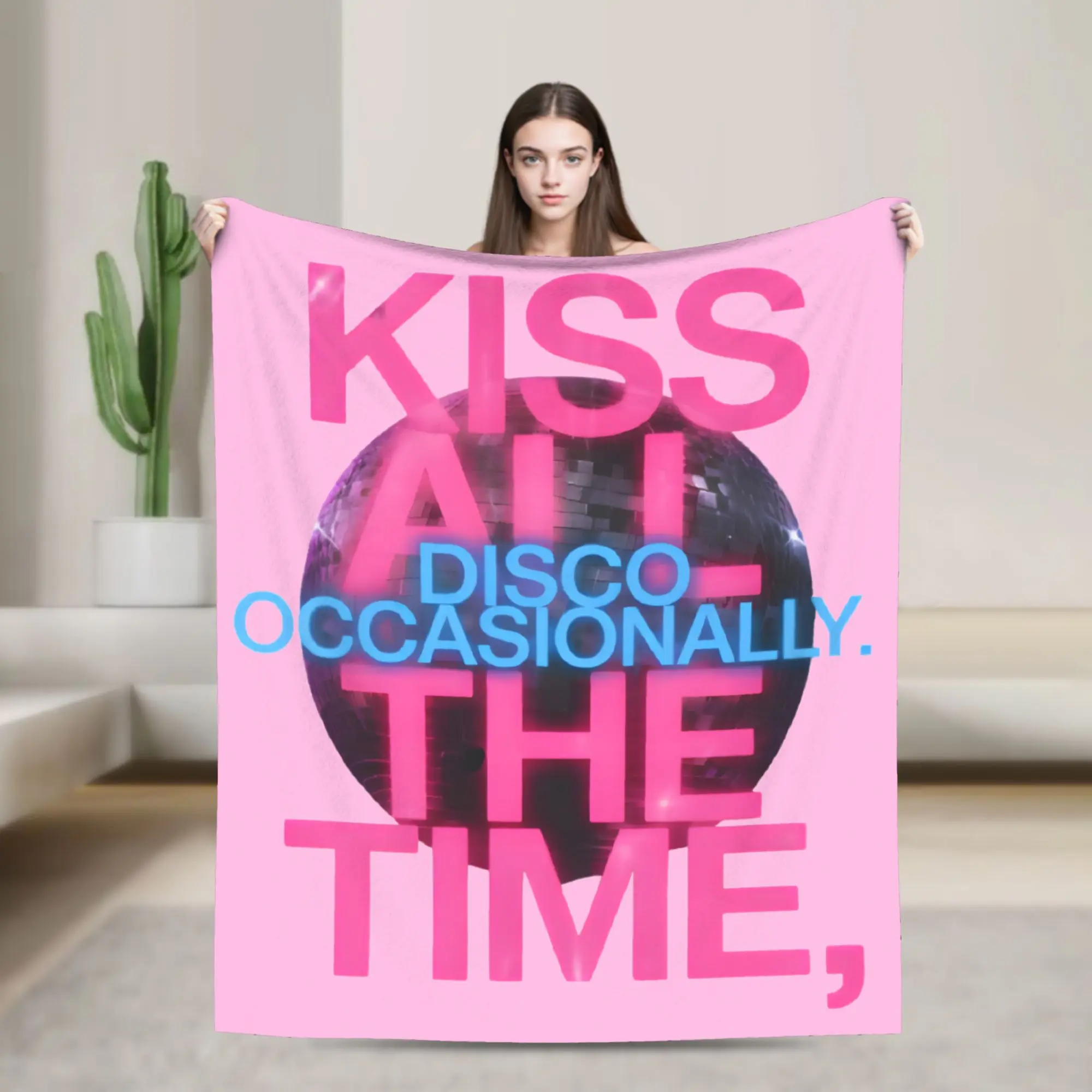 Kiss All The Time Harrys Tour Blankets Styles  Flannel Novelty Breathable Throw Blanket for Chair Covering Sofa Summer