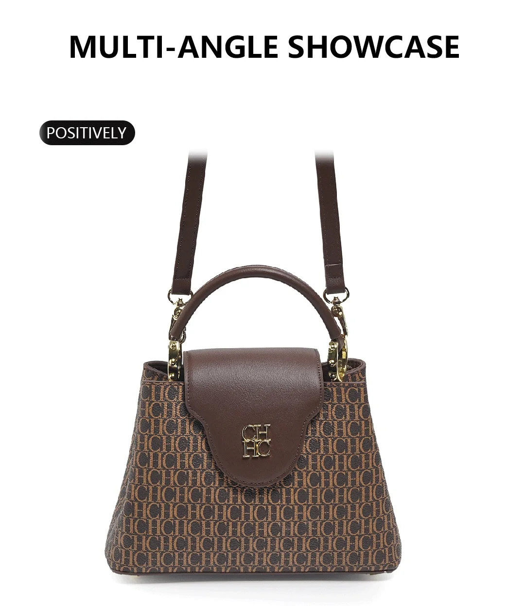 

CH Fashion Letter Printed New Luxury Brand Trapezoidal Women Crossbody Bag Exquisite Temperament Multifunctional Women's Handbag