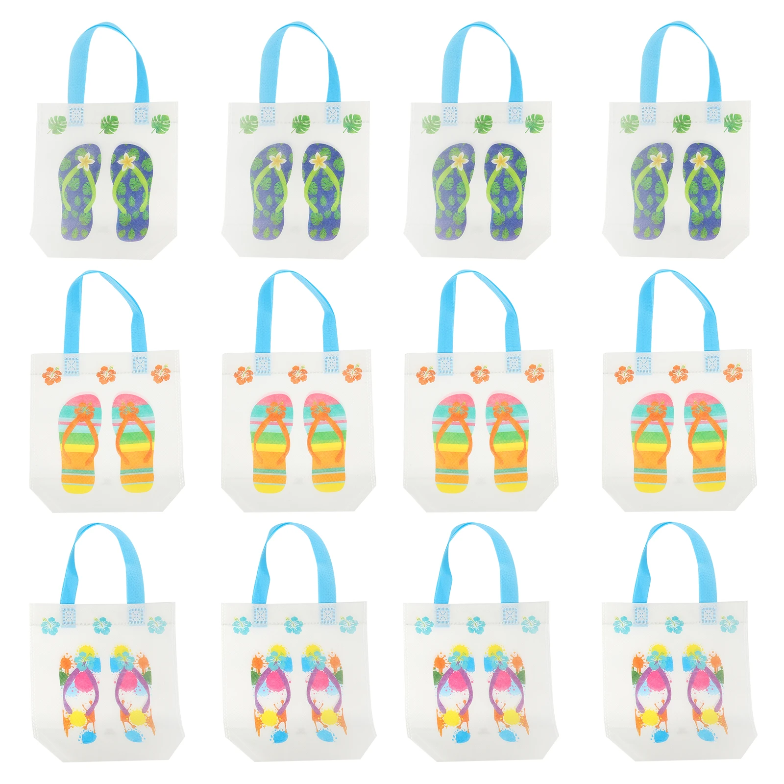 

12pcs Non-woven Gift Bags Lightweight Durable Party Favor Bags Candy Container Flip Flops Bag Storage Bag Holiday Packaging