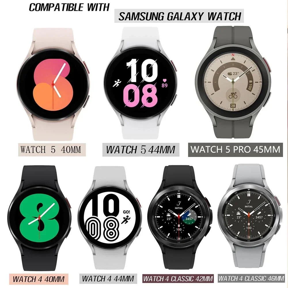 สายซิลิโคน20มม. สำหรับ Samsung Galaxy WATCH 6 5 4 40มม. 44มม. 6/4แบบคลาสสิก47มม. 43มม. 46มม. 42มม. ไม่มีช่องว่าง5 Pro 45มม.