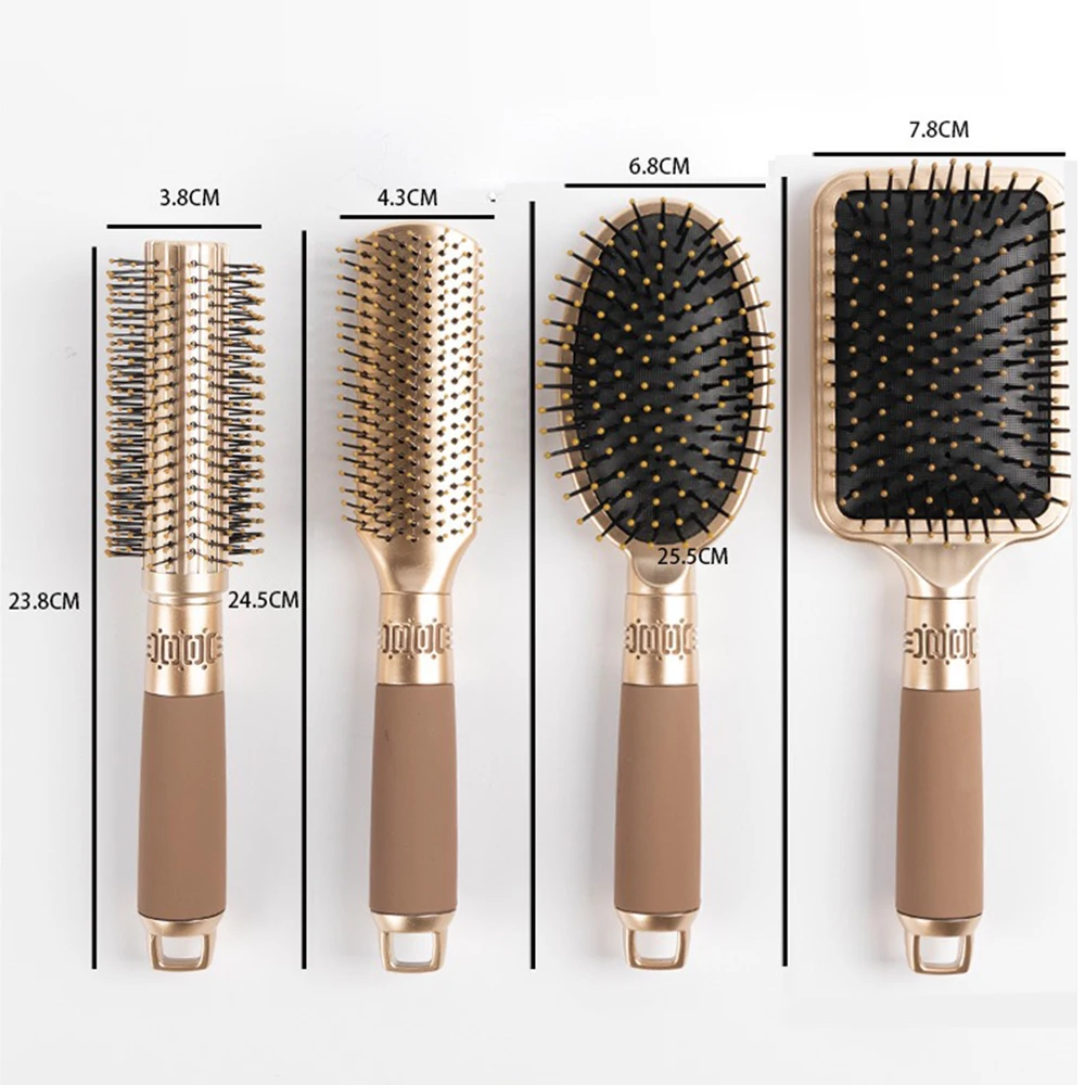 Anti-Static Hair Scalp Massage Comb, Salon Hairdressing Styling Tool, Oval Round Curling Brush, Anti-Scalp Comb, SPA