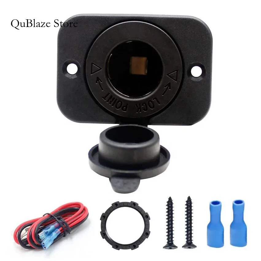 

Waterproof Cigarette Lighter 12V Plug Receptacle For Car Marine Motorcycle ATV RV Socket Power Outlet