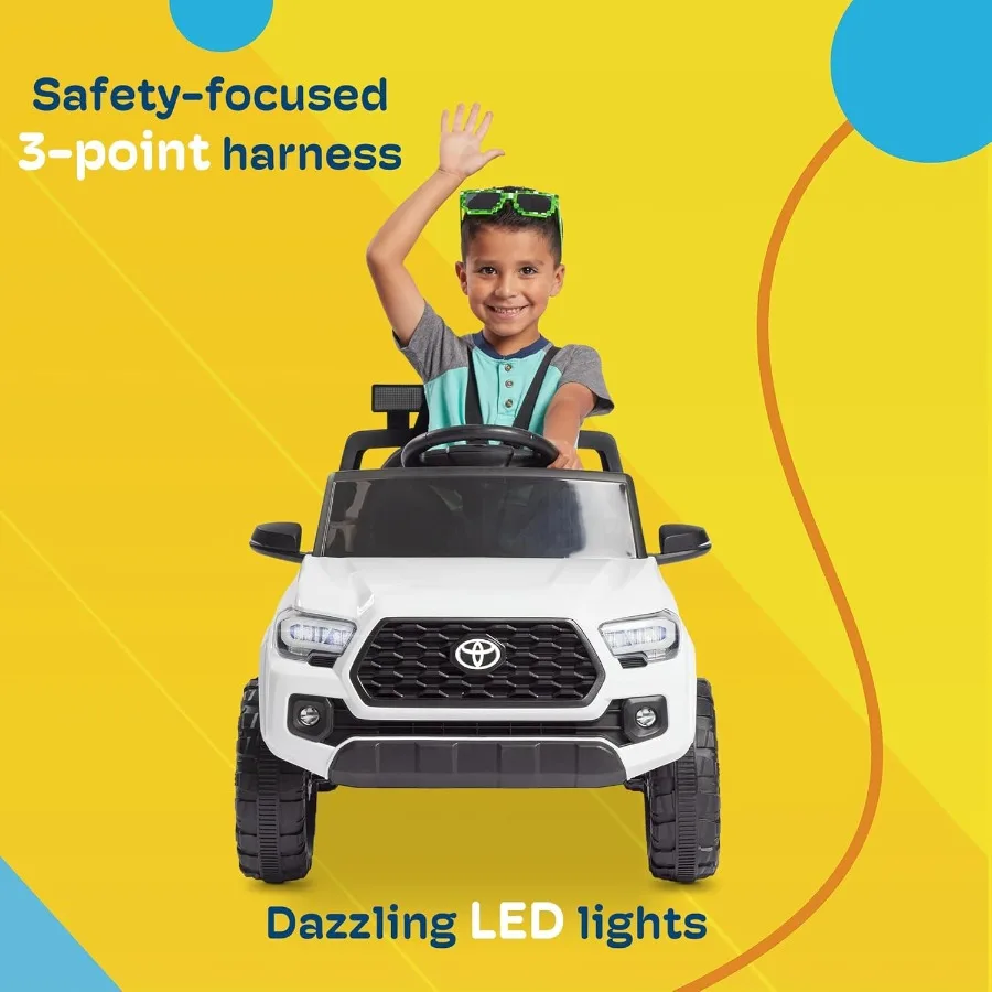 12V Ride on Truck, Battery Powered Licensed Toyota Tacoma Electric Car for Kids, Electric Vehicle Toy with Remote Control, 3 Spe