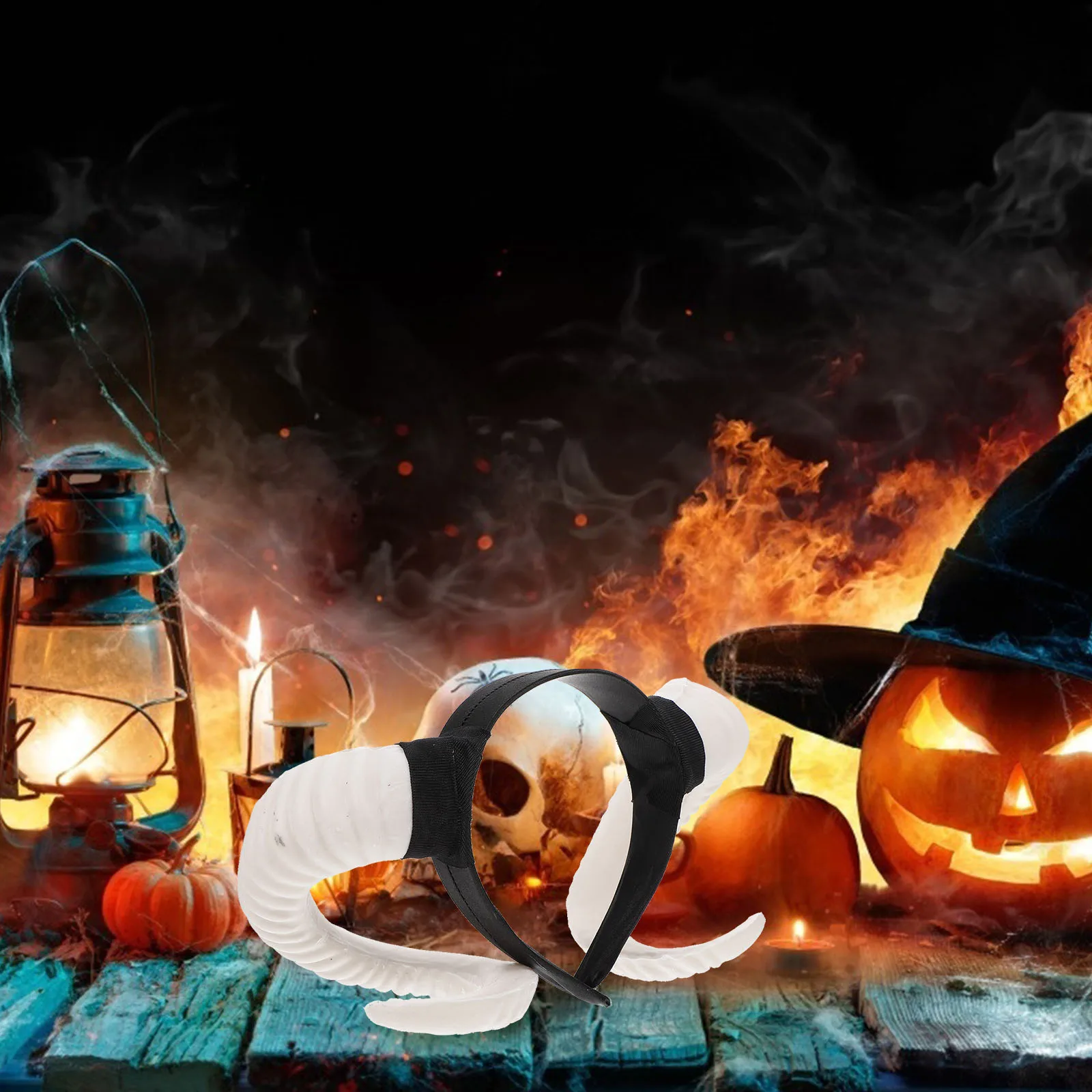 

1Pcs Halloween Glowing Horn Headband White Creative Halloween Party Hairband Horn Headdress Ghost Festival Makeup Hair Hoop