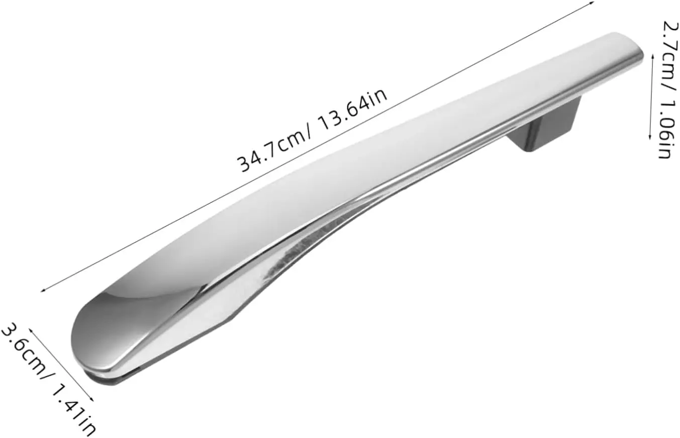 350mm Silver Chrome ABS Handle for Refrigerator Cabinet Furniture Door Pull Lightweight Strong Construction Reliable