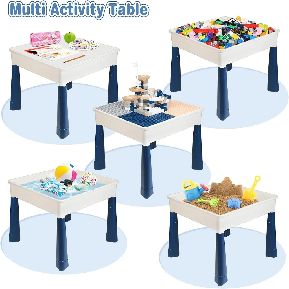 GobiDex All-in-One Kids Table and Chairs Set with 100PCS Marble Run Preschool Classroom Must Haves Multi Activity Toddler Table