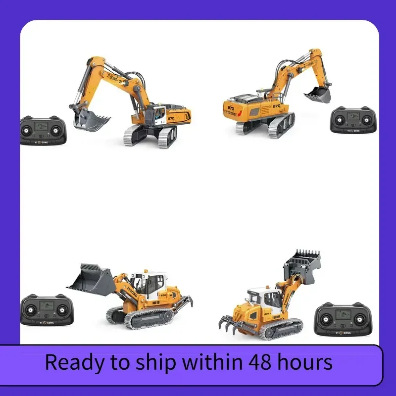 

YIGONG Excavator RC 2025 1:50 Scale Remote Control Engineering Vehicle Toy Model with Foot Track Pusher Feature for Kids Gift