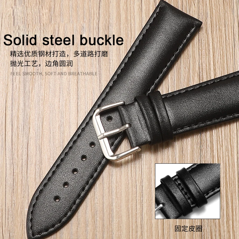 Leather Watch Strap Watchband for Samsung Galaxy Watch 3/4/5 Bracelet 12/13/14/15/16/17/18/19/20/21/22/23/24mm Men Wristband