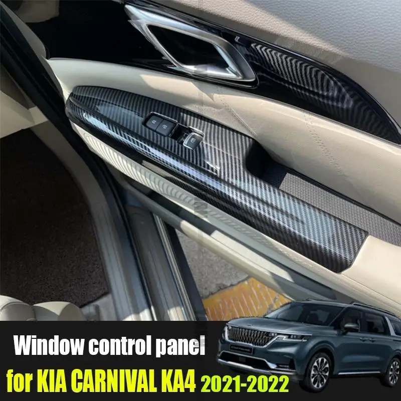 for Kia Carnival Sedona KA4 2021 2022 window glass control panel ABS decoration protection interior modification