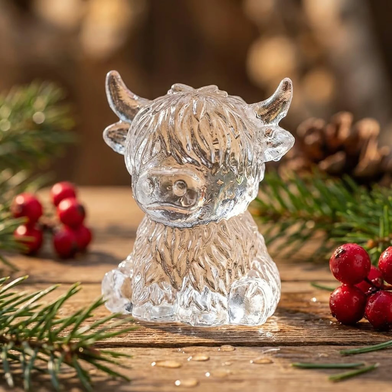 Silicone Mini Highland Cow Ice Cube Mould Easy To Demold Highland Cattle Casting Moulds Soft Elasticity for DIY Home Decor Gift