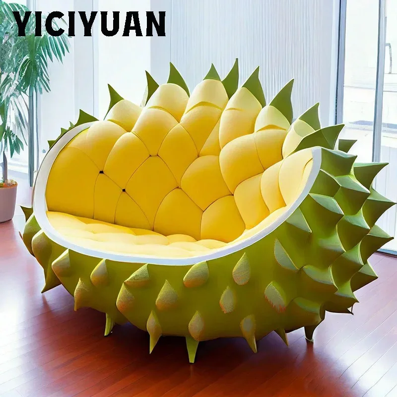 2023 new fiberglass soft bag lazy sofa creative simulation durian sofa small apartment living room home