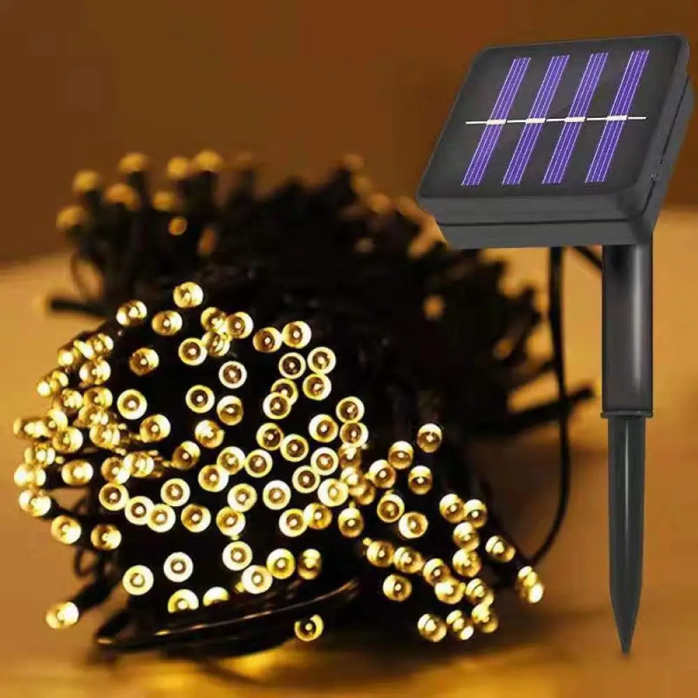 Solar String Light LED Fairy Light Garland Festoon Lights Outdoor Sunlight Powered Waterproof Lamps Christmas Garden Party Decor