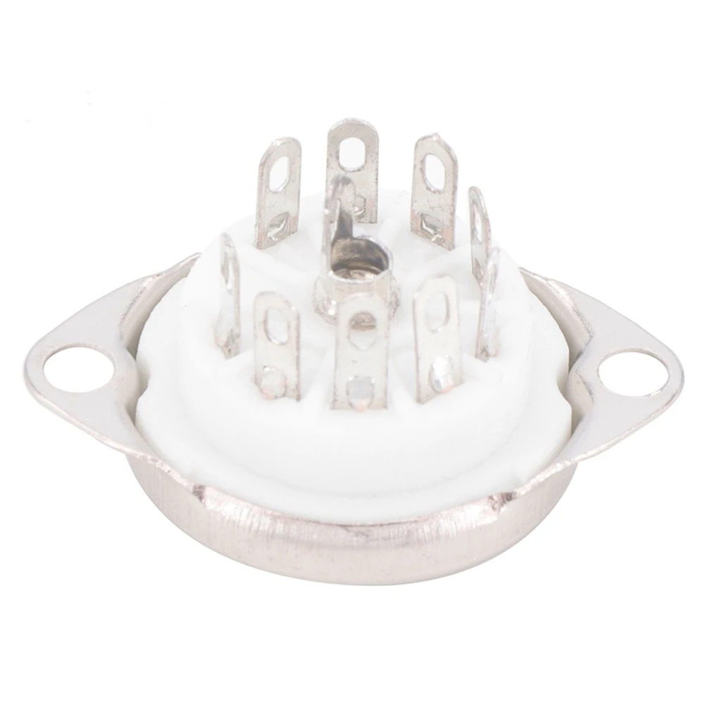 10PCS Ceramic B9A Silver-Plated 9Pin Vacuum Tube Socket Panel Chassis Mount for ECC81 ECC82 ECC83 EL84 6922 Vacuum Tube