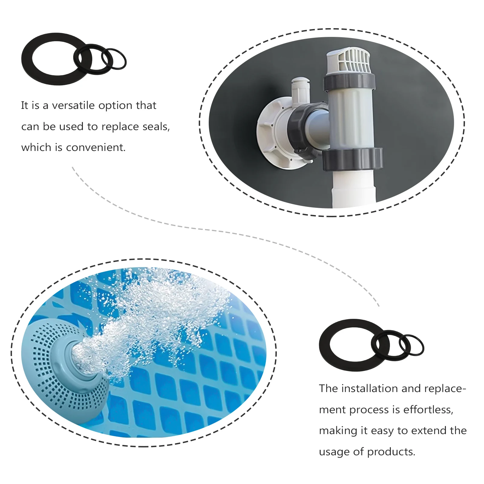 

6pcs Replacement Seal For Swimming Pool Plunger Valves Silicone Washer Spa Water Sealing Ring Pool Plunger Valves Replacement