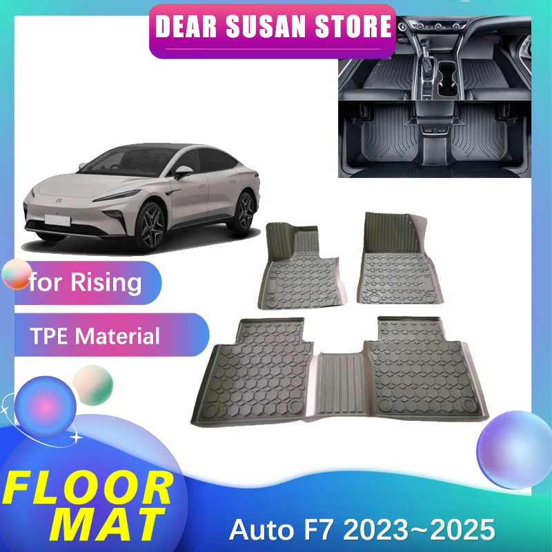 Car Floor Mat for Rising Auto F7 2023~2025 2024 Tray Part Foot TPE Waterproof Inner Liner Carpet Pad Custom Cover Rug Accessorie