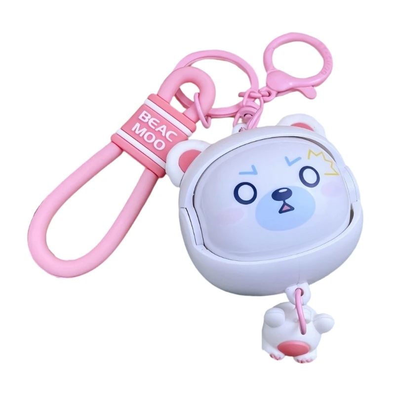 Panda Keychain Phone Strap with Rotating Face Design ABS Material Multiple Color