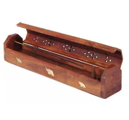 

Bamboo Incense Fragrance Box Tower Joss Stick Lying Censer Hand Carving Holder Teahouse