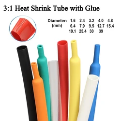 10M 3:1 Adhesive Heat Shrink with Glue 1.6/2.4/3.2/4.8/6.4/7.9/9.5/12.7/15.4/19.1/25.4/30/39 Shinkable Shrink Tubing For Wires