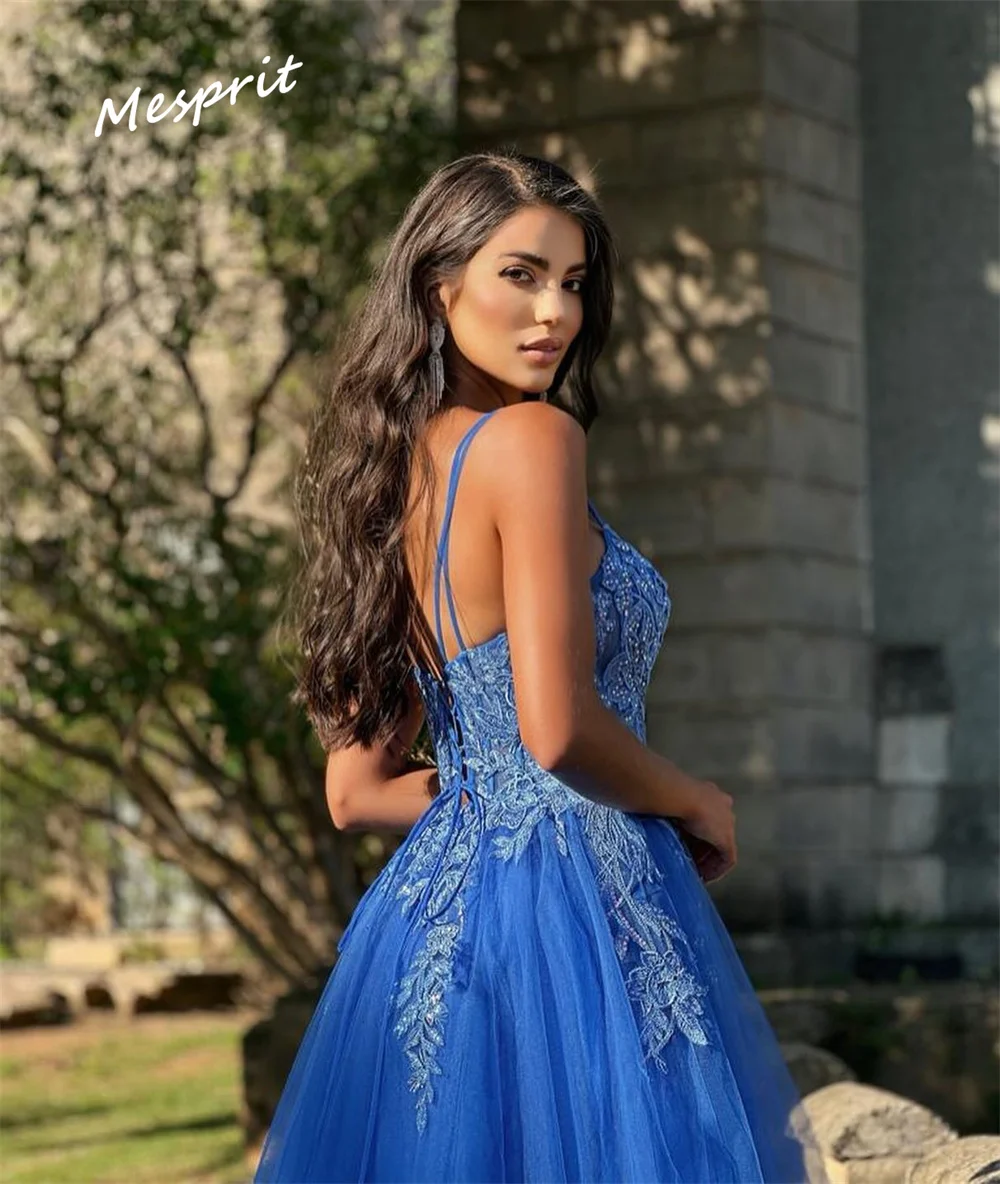 Jiayigong-Vestido largo hasta el suelo de tul drapeado, vestido elegante de baile de espagueti, apliques, Mesprit exquisito y brillante, personalizado