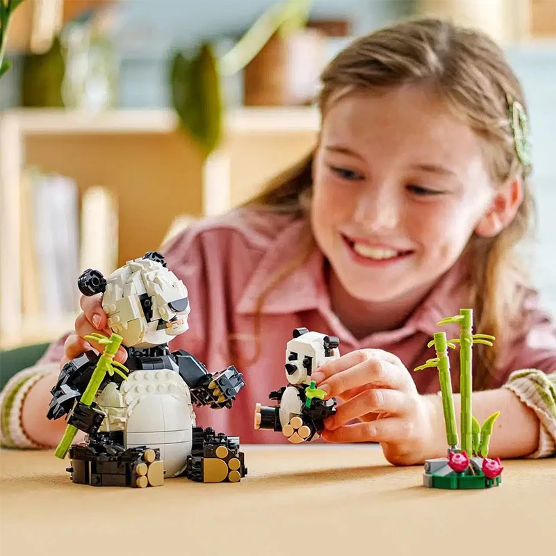 Lego Building Blocks 3 and 1 Animal Series Wild Panda and Cute Rabbit Children's Puzzle Toy Model DIY Toy Children's Gift