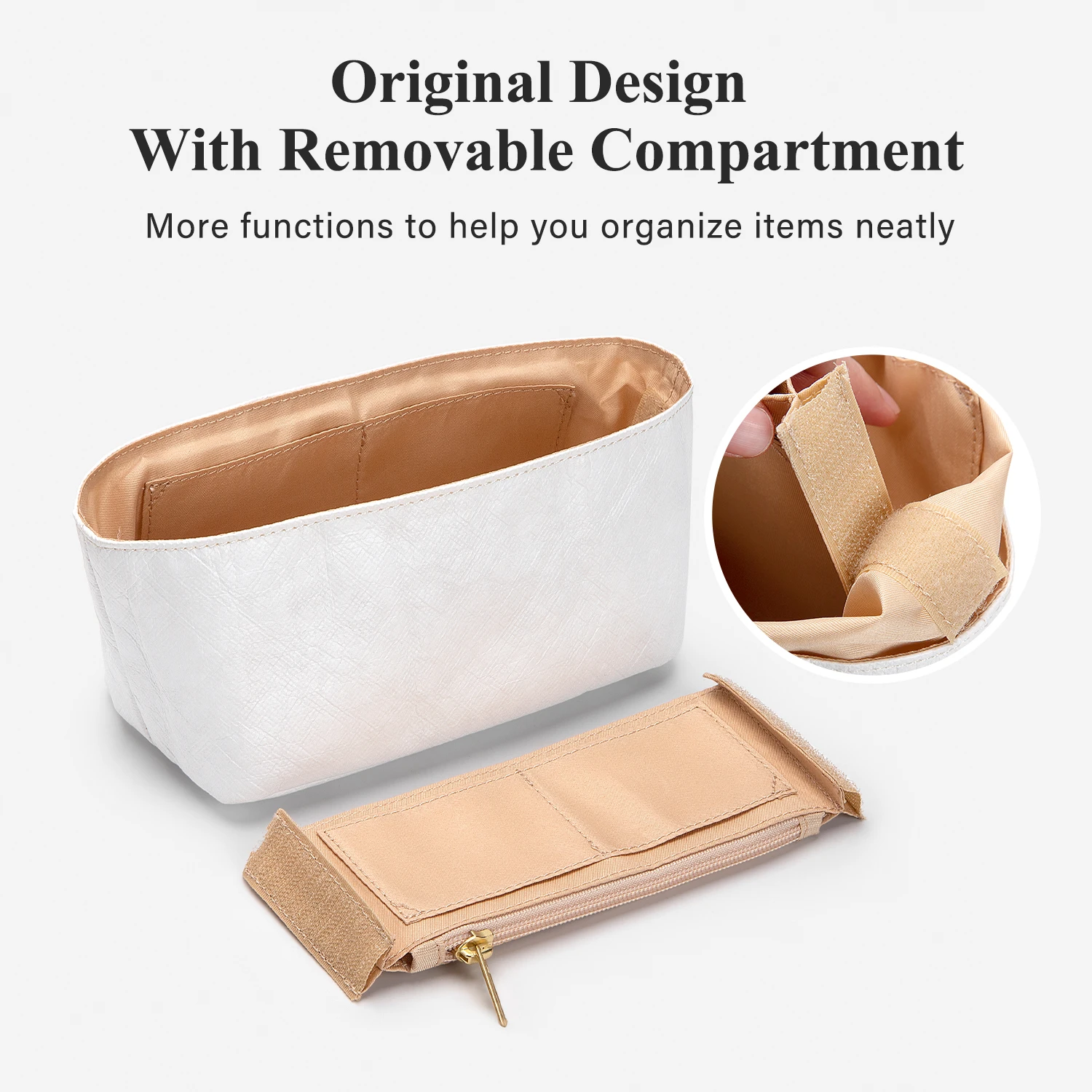 WUTA Insert Bag Organizer For Dior Travel Nomad Dupont Paper Handbag Inner Bag Portable Storage Makeup Bags Liner Support Shaper