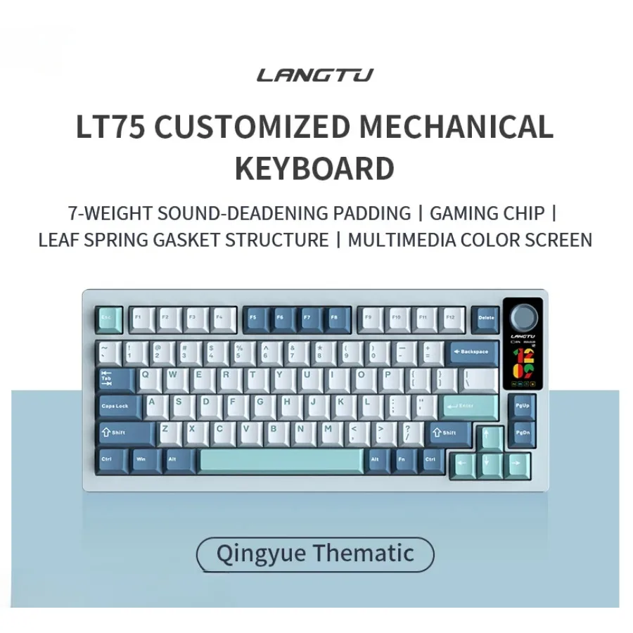 

LANGTU LT75 Custom Mechanical Keyboard Full Key Hot Plug Dial Gasket Structure Bluetooth Wireless Triple Mode Gaming 75% Layout