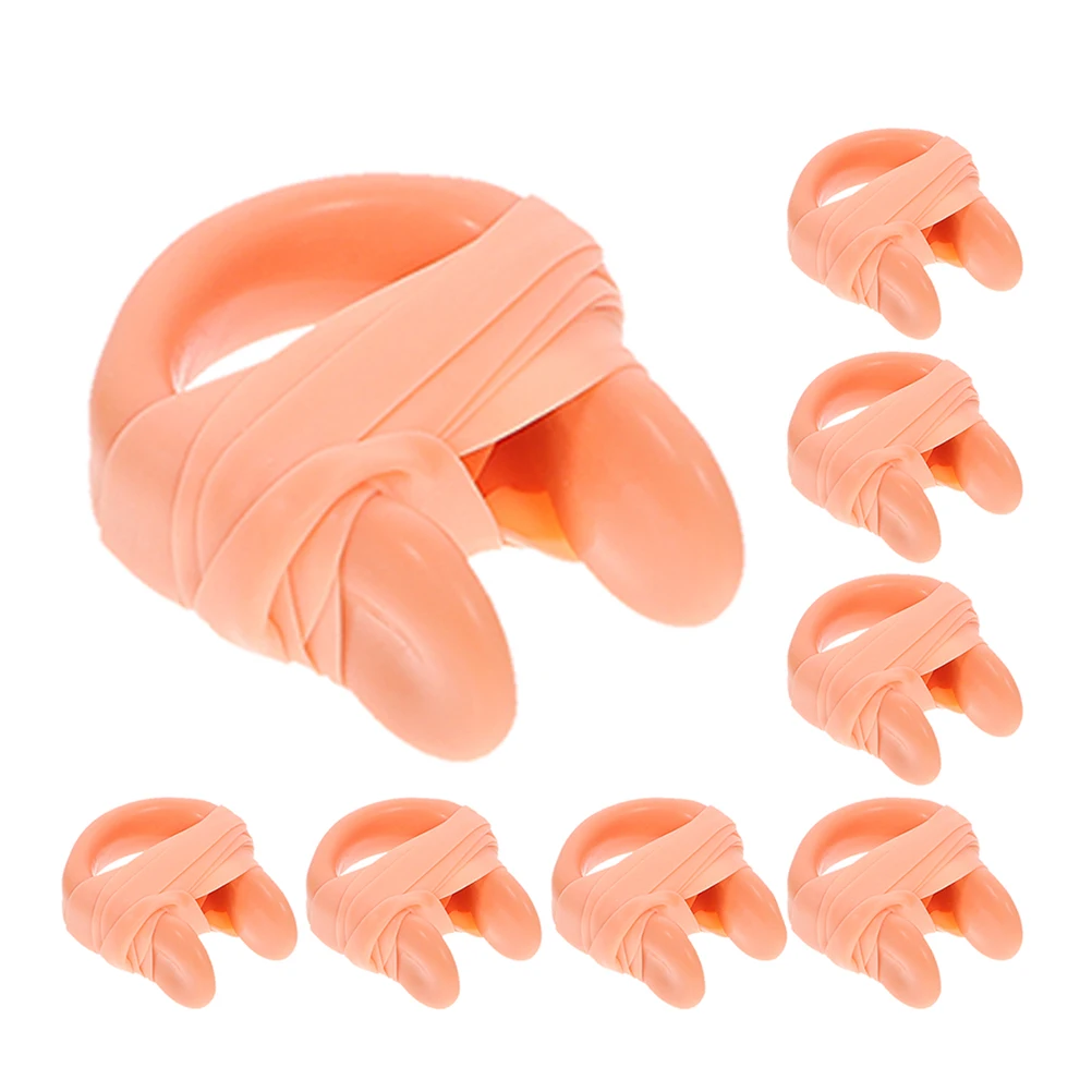 8pcs Swimming Nose Clip Soft Antiloss Strap Water Proof Plugs for Child Adult Swim Accessories Nose Protectors Emulsion