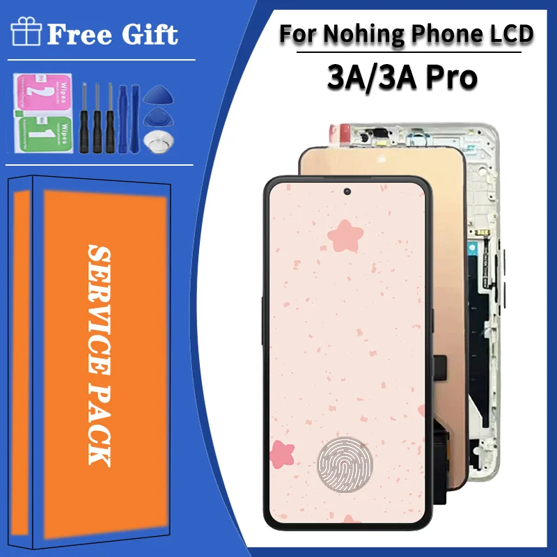 6.77" AMOLED For Nothing Phone 3A A059 Display Touch Screen Digitizer For Nothing Phone (3a) Pro A059P Display With Frame