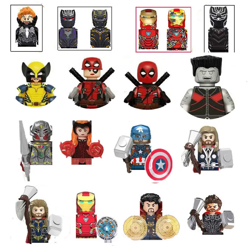 Серия фильмов Marvel, мини-фигурка, подарочная игрушка, строительные блоки, сборка головоломки, герой, Росомаха, Дедпул, мини-фигурка