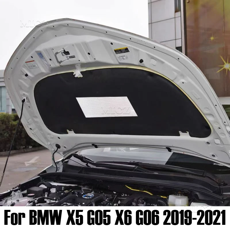 For BMW X5 G05 X6 G06 2019 - 2021 Heat Sound Insulation Cotton Front Hood Engine Firewall Mat Pad Cover Noise Deadener