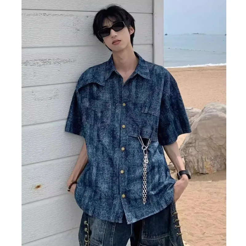 

Мужская футболка Waed Tie Dye с эффектом выцветания, в американском ретро-стиле, с оригинальным дизайном, модная