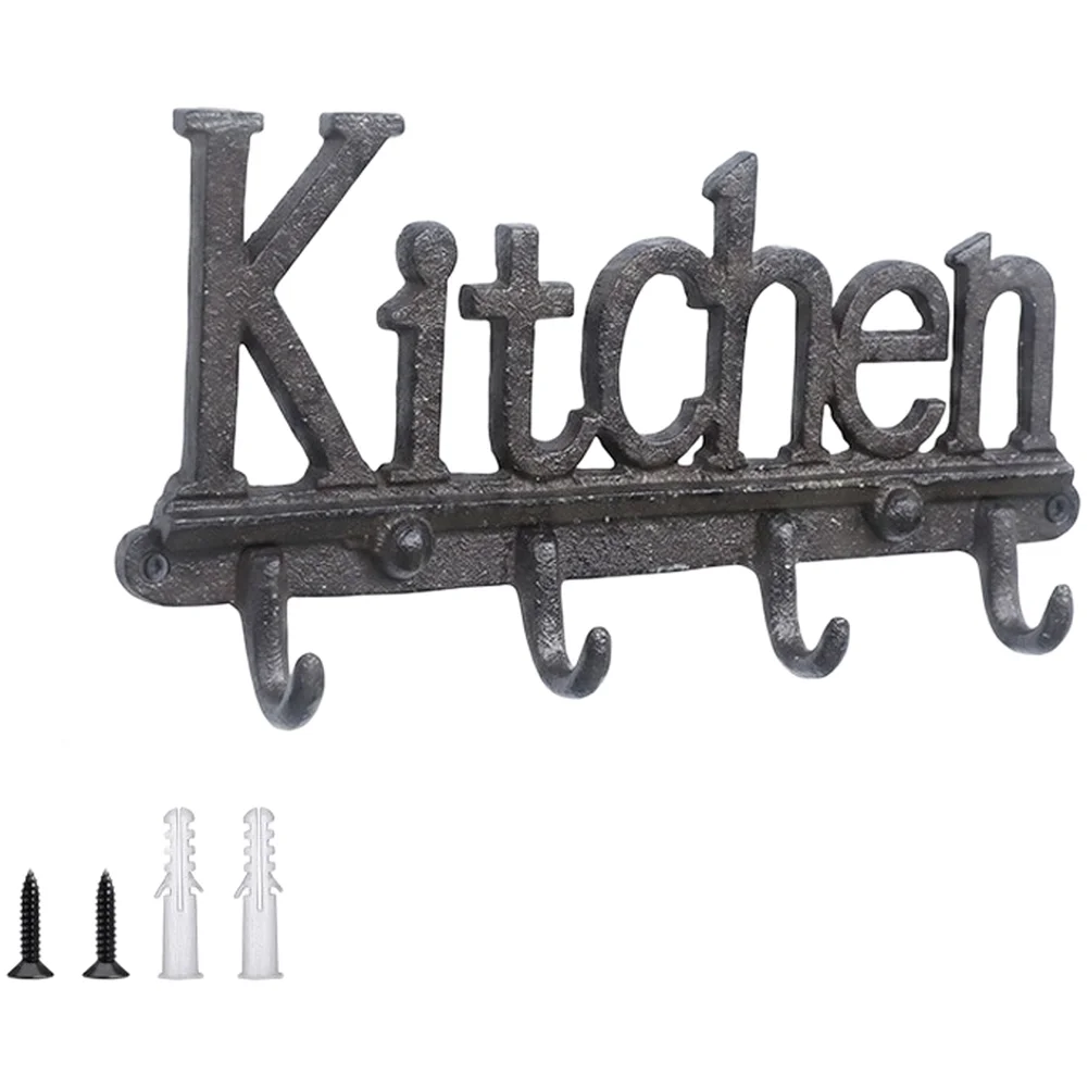 Black Cast Iron Alphabet Wall Hook Rustic Letter Hanger For Kitchen Living Room Bathroom Home Decor Storage Organizer