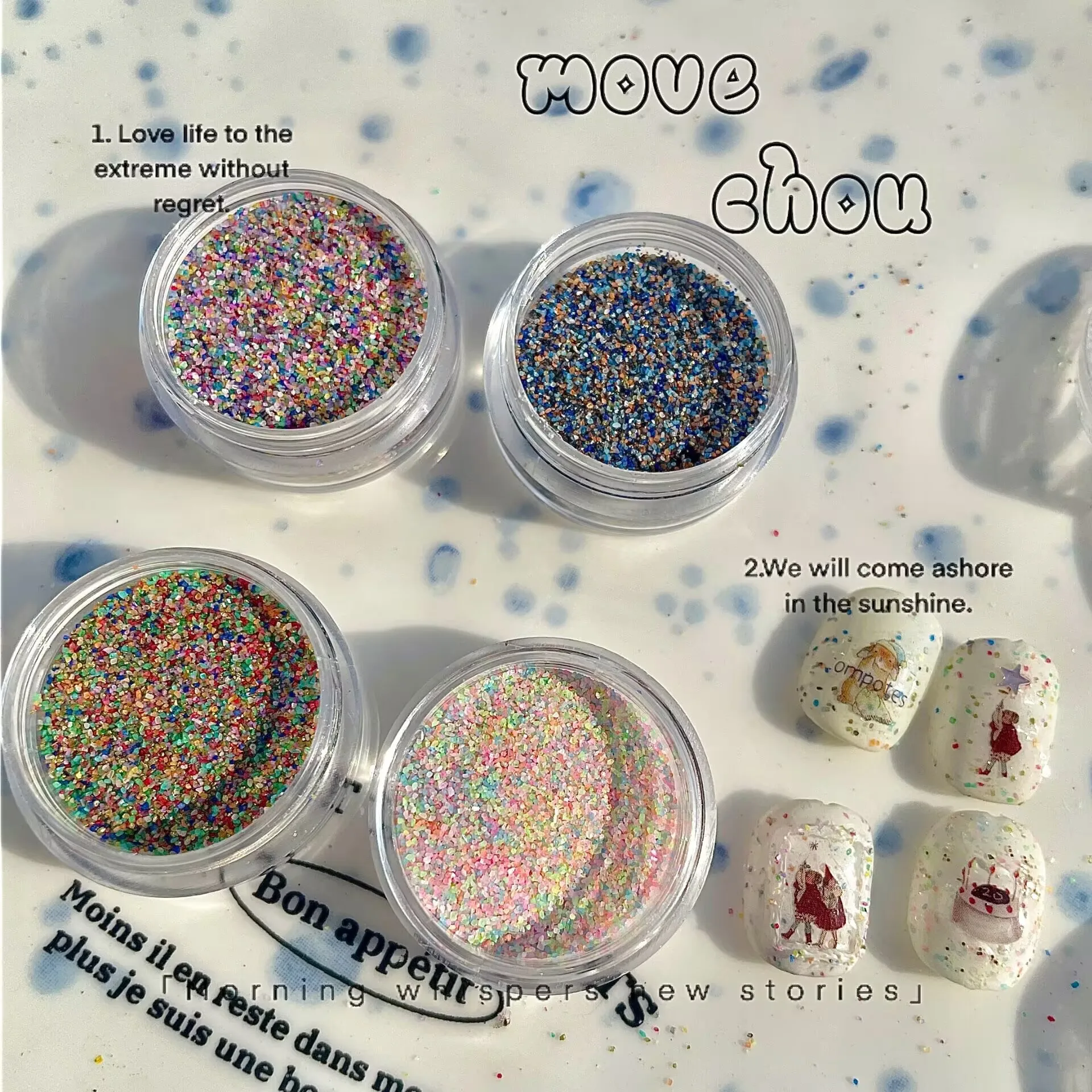 1PC  Autumn Winter Granulated Sugar Powder Wool Powder Water Ground Stone Powder  Nail Accessories  Glitter  For Nails