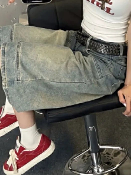 

Джинсы Женская одежда Y2K Сплошной цвет Промытые расклешенные брюки-клеш Сапоги грушевидной формы Удлинение ног Женские Европейские