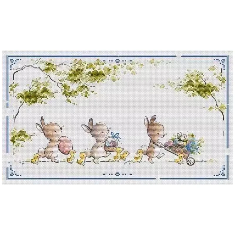 

The Little Rabbit and Easter Eggs Patterns Counted Cross Stitch 11CT 14CT 16CT 18CT Cross Stitch Kits Embroidery Needlework Sets