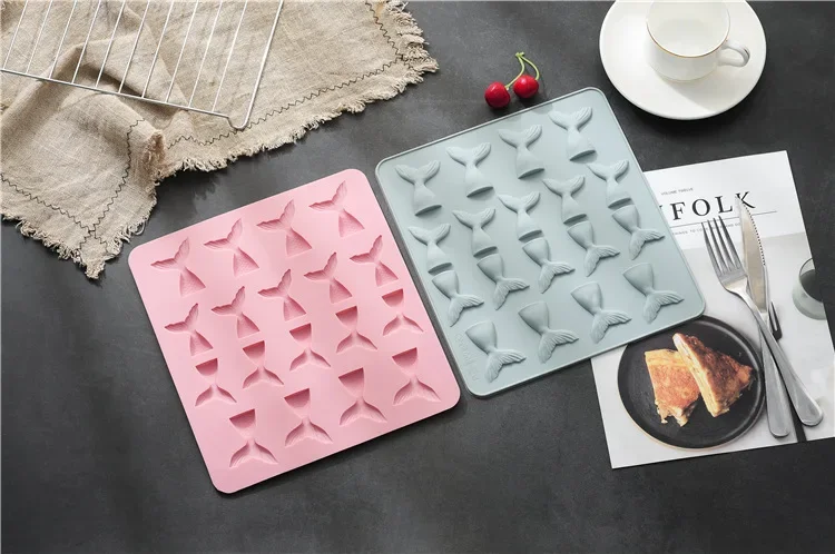 

18 Mermaid Tail Fondant Cake Moulds Silicone Mold Cake Decorating Baking Tools Handmade Soap Mold Fish OK 1015