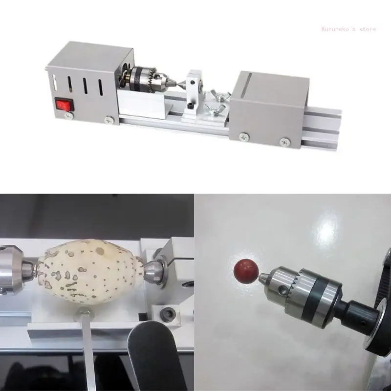 Mini Lathe Beads Machine Drill Rotary Tool DC12-24V or AC100-240V 50/60Hz Spring Load Cutting Tool US Plug