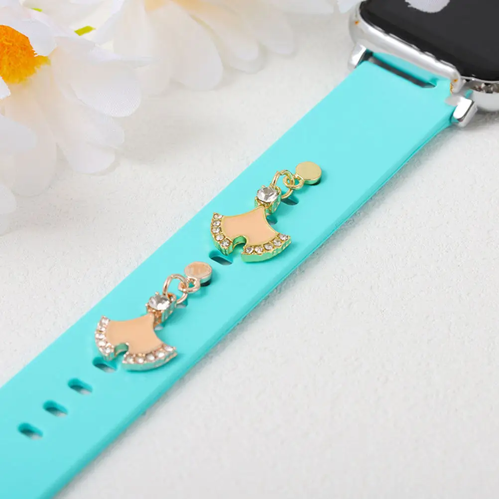 Ginkgo Leaf Watch Band Charm Set – 3pcs Alloy Decorative Accessory for Silicone Watch Straps